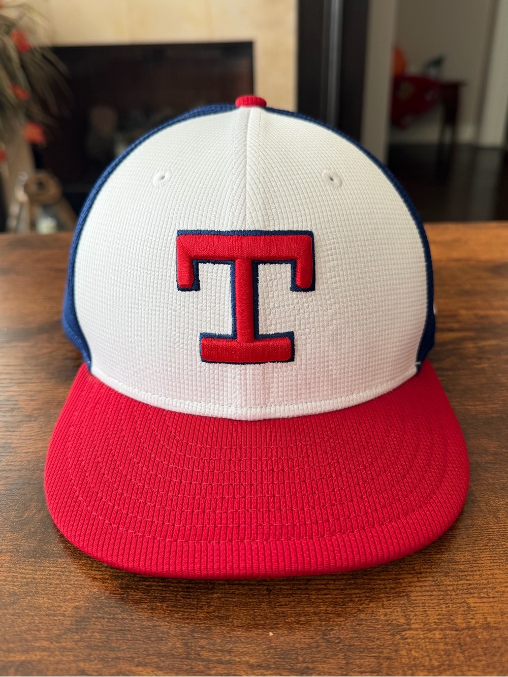 New Era 59fifty Texas Rangers Hat Mens Fitted 7 1/2 White Blue Red NWOT